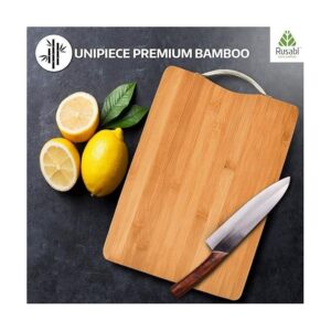 Wooden Chopping Board for Kitchen with Metal Handle, Vegetable Cutting Board for Kitchen Items, BPA Free, Eco-Friendly, Anti-Microbial