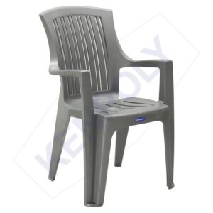 Kenpoly Plastic Chair With Armrest-Grey