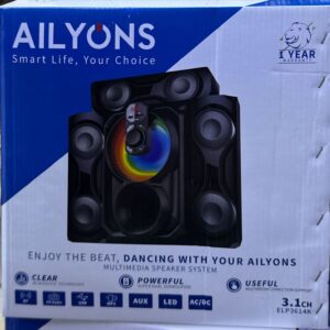 AILYONS ELP3614K 3.1CH Multimedia Speaker System Home Theater Subwoofer With Bluetooth () (1YR WRTY)