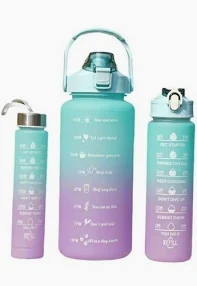 Motivatonal Water Bottle 3 in 1