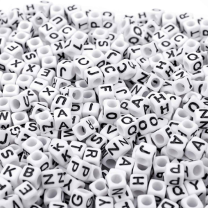 White Letter Beads Alphabet Beads