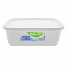 Kenpoly Rectangular White Container No. 1 1L