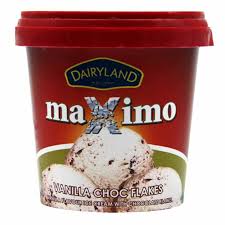 Dairyland Maximo Vanilla Choc Flakes Ice Cream 175ML