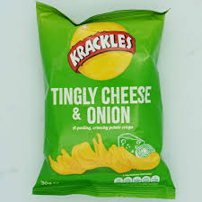 Krackles Tingly Cheese & Onion Potato Crisps 125G