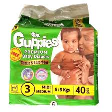 Guppies Medium Baby Diapers HC 44PCS