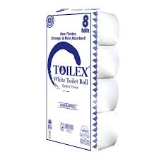 Toilex White Tissue 8 Rolls