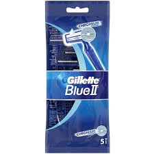 Gillette Blue II Chromium Shaving Razor 5PCS