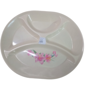 Partitioned Melamine Plate With Petals