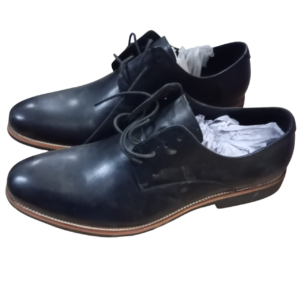 Black Plain Italian Leather Shoes